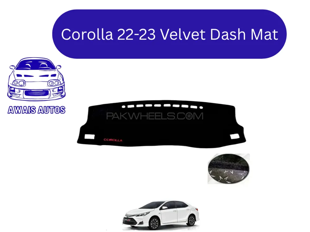 Toyota Corolla 2022-2023 Dashboard Mat | Premium Velvet Anti-Slip Dash Cover Image-1