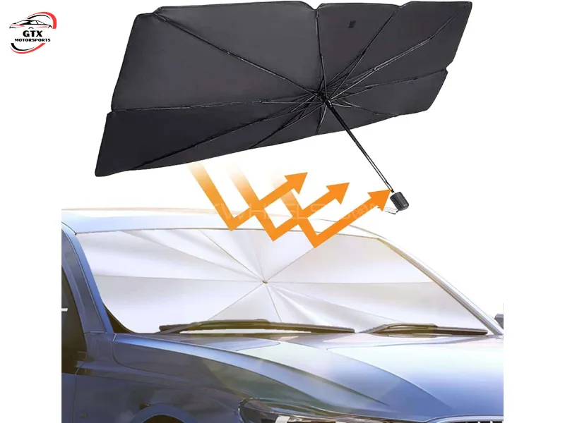Universal Windshield Umbrella Sun Shade | Foldable UV & Heat Reflector for Car Interiors Image-1
