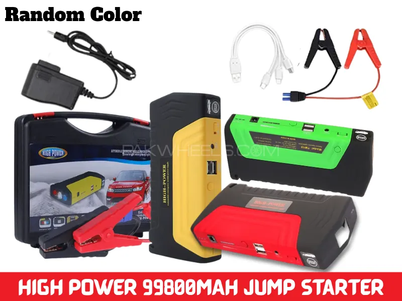 Car Jump Starter Portable Power Bank 99800MAH Car Battery Booster | Compatible Vehicle Uptill 1800CC Image-1