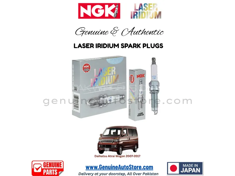 Daihatsu Atrai Wagon 2004-2021 NGK LASER IRIDIUM SPARK PLUG - 3 PIECES Image-1