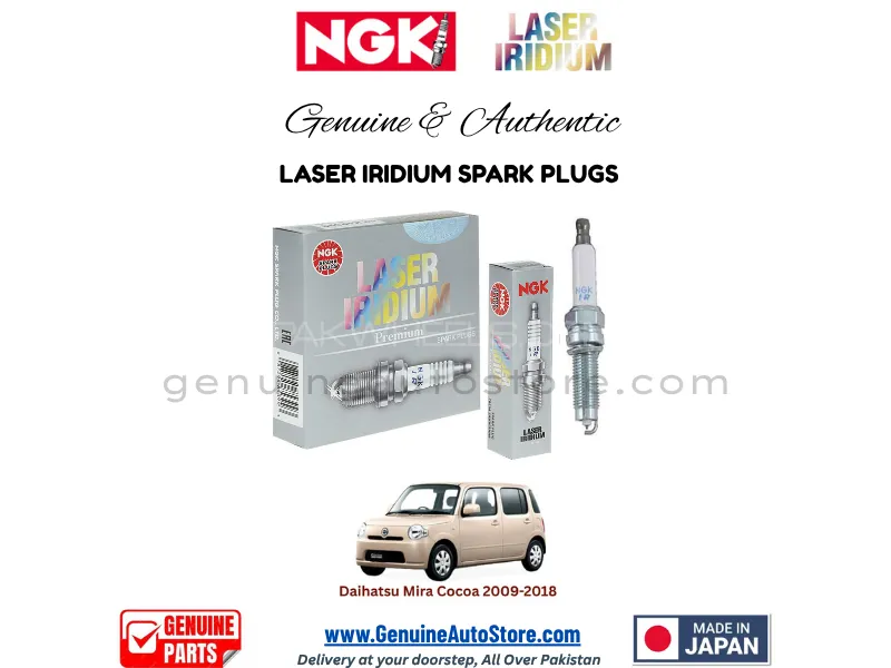Daihatsu Mira Cocoa 2009-2018 NGK LASER IRIDIUM SPARK PLUG - 3 PIECES Image-1