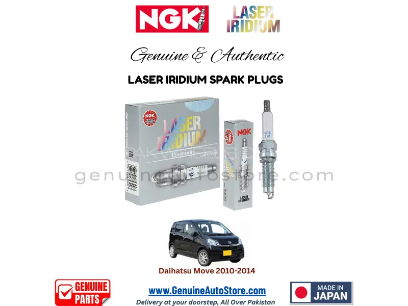 Daihatsu Move 2010-2014 NGK LASER IRIDIUM SPARK PLUG - 3 PIECES Image-1