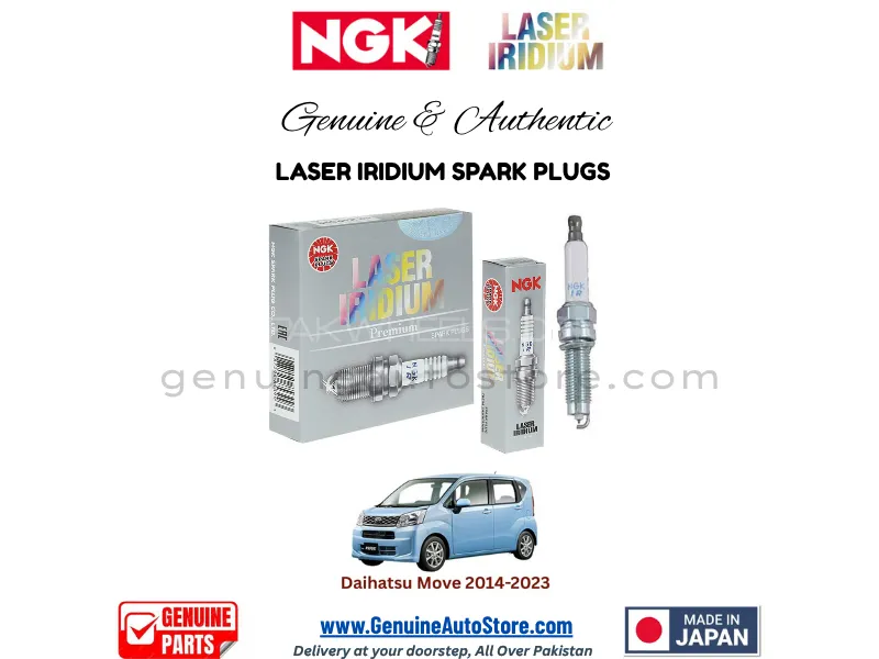 Daihatsu Move 2014-2023 NGK LASER IRIDIUM SPARK PLUG - 3 PIECES Image-1