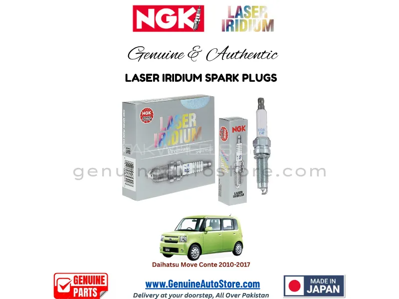 Daihatsu Move Conte 2011-2017 NGK LASER IRIDIUM SPARK PLUG - 3 PIECES Image-1