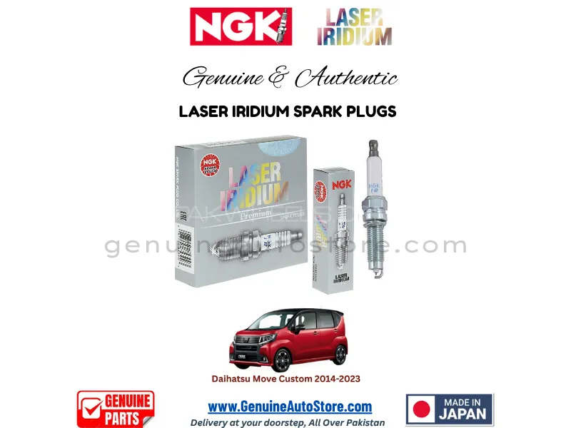 Daihatsu Move Custom 2014-2023 NGK LASER IRIDIUM SPARK PLUG - 3 PIECES Image-1