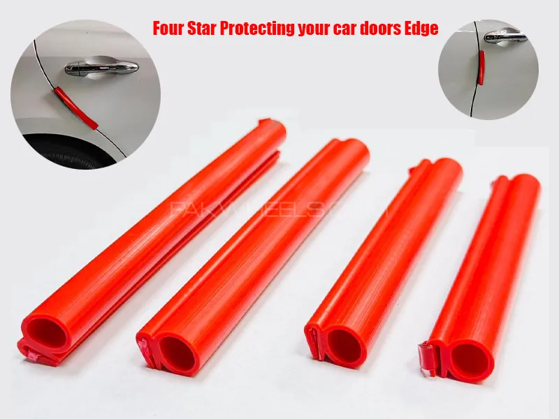 Four Star Durable PVC Red Door Guard Car Protector Image-1