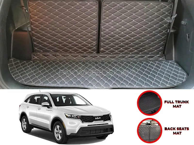 Kia Sorento Custom Car Complete 7D Cabine Mat | Complete 7d Trunk Room Mat- Model 2021-2024 Image-1