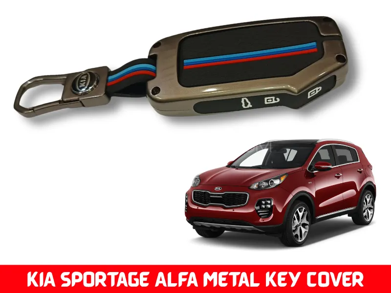 Premium Quality Luxury Metal Key Cover for KIA Sportage Alfa Model Zinc Alloy Metal Key Fob Cover Image-1