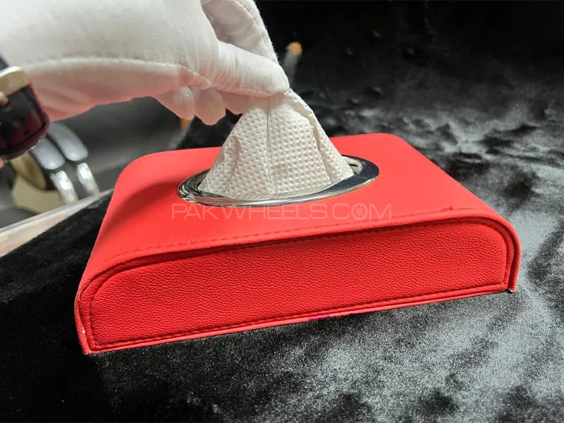 Red Tissue Box for Car Stylish & Convenient Interior Image-1