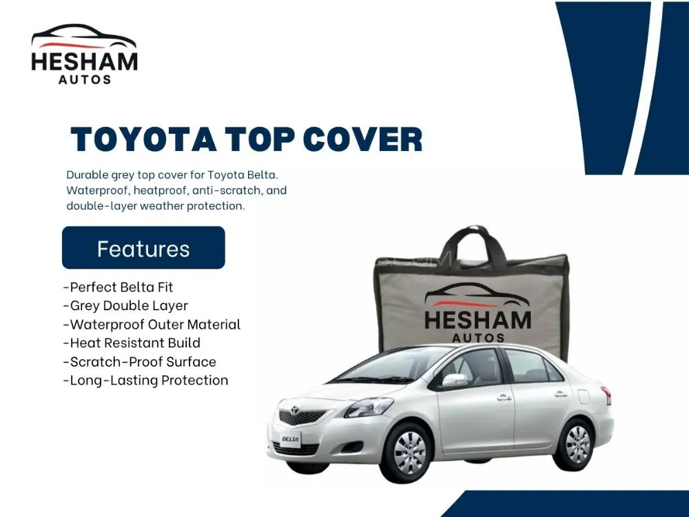 Toyota Belta 2005–2012 Car Top Cover – Grey, Waterproof, Heat Proof & Scratch Resistant Image-1