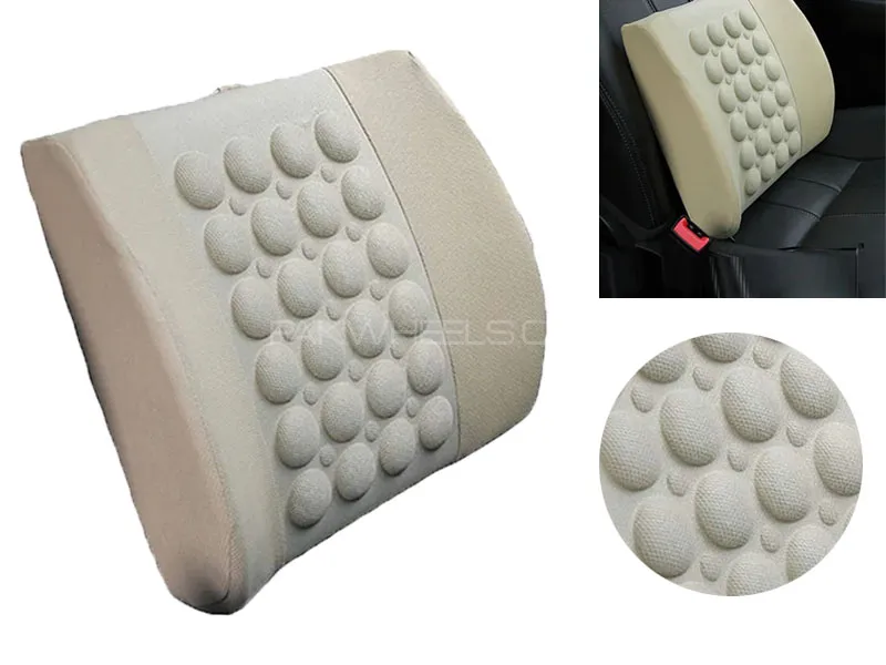 Ultimate Car Back Care Dotted (Beige) Pillow for Pain Relief Image-1