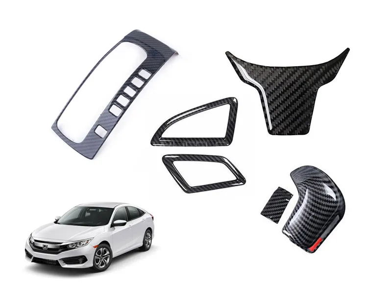Honda Civic 2016-21  Carbon Fiber Accessories Pack of 4 Image-1