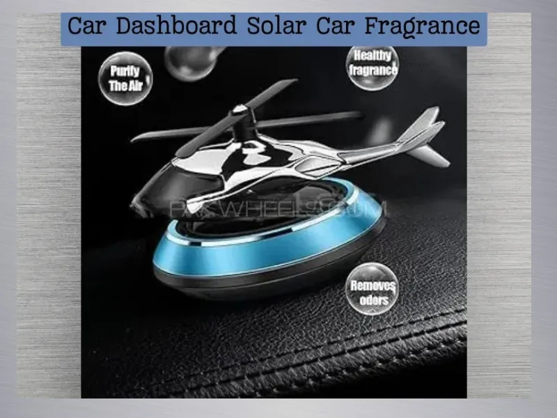 Helicopter Solar Rotating Car Perfume | Diffuser Air Freshener | Ornaments | Car Fragrance |Decorat Image-1