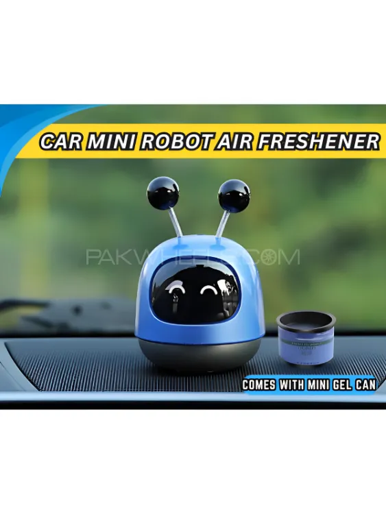 Car Robot Air Freshener Dashboard  Perfume Diffuser  Car Aromatherapy- BLUE Image-1