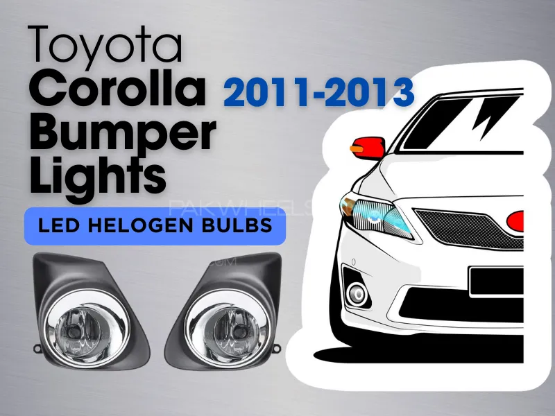 Fog Lights for Toyota Corolla 2011-2013 | LED Halogen Front Bumper Fog Lamps Light Grille Cover Wire Image-1