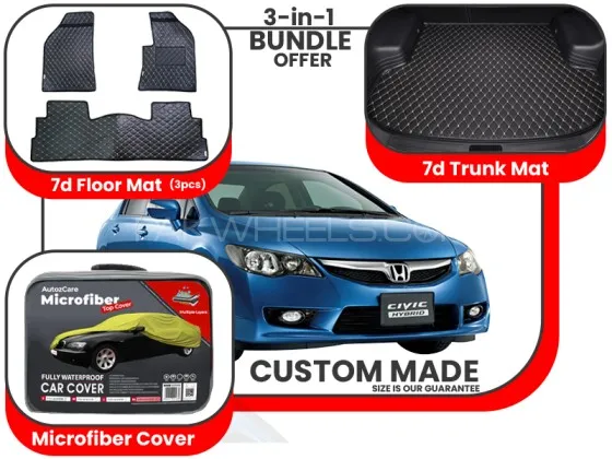 Honda Civic Reborn 7D Floor Mat, 7D Trunk mat and Microfiber Cover - Model 2006-2012 Image-1