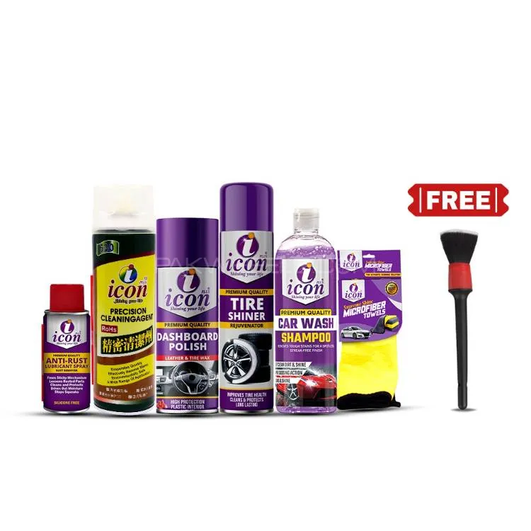 ICON Plus Monsoon Car Care Bundle – 7-in-1 Auto Detailing Kit Best Car Cleaning Kit for Rainy Season Image-1