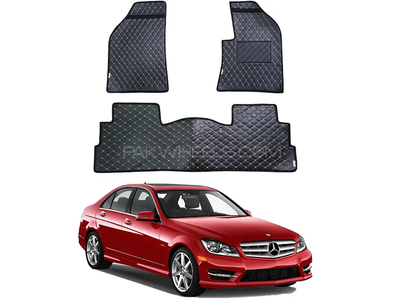  Mercedes C200 7D Floor Mat ( Flat Style ) 5PCS - Model 2008-2014 Image-1