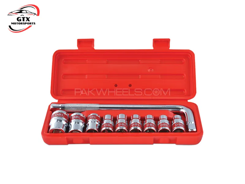 PRIDE TOOLS 10-Piece L-Type Spanner Box Socket Set – Heavy Duty Wrench Tool Kit Image-1