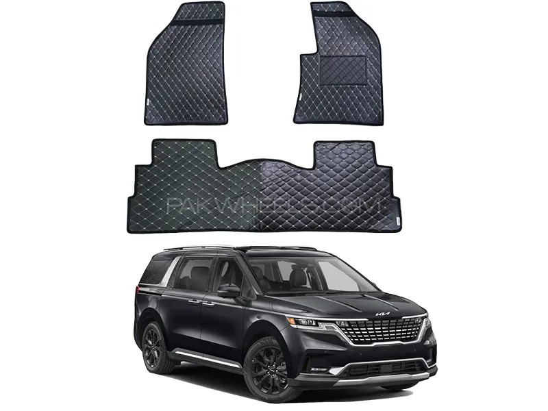 Kia Grand Carnival 7D Floor Mat ( Flat Style ) 6PCS - Model 2021-2025 Image-1