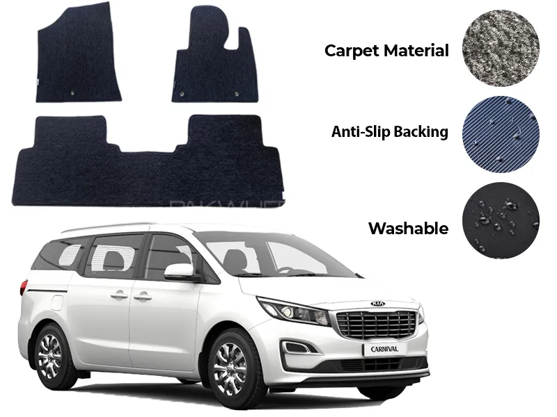 Kia Grand Carnival Fitting Carpet Floor Mat 6 PCS - Model 2018-2020 Image-1