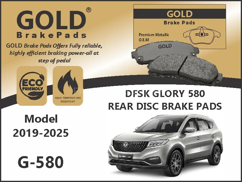 DFSK Glory 580 Rear Premium Disc Brake Pads  Image-1