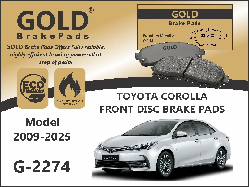 Toyota Corolla Front Premium Disc Brake Pads G-2274 Image-1