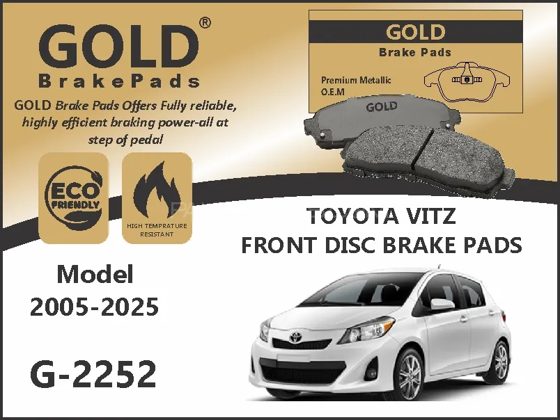 Toyota Vitz Front Premium Disc Brake Pads G-2252 Image-1