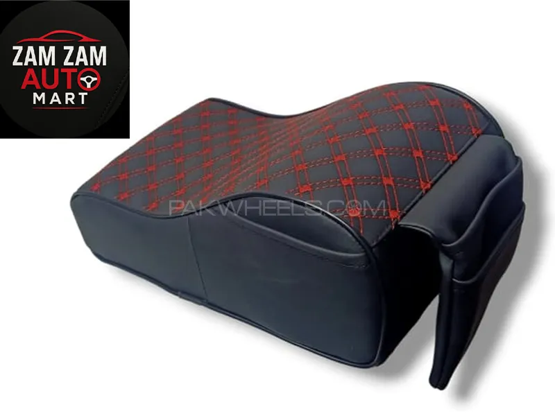 Universal Car Armrest Cushion with mobile pocket (designed) Image-1
