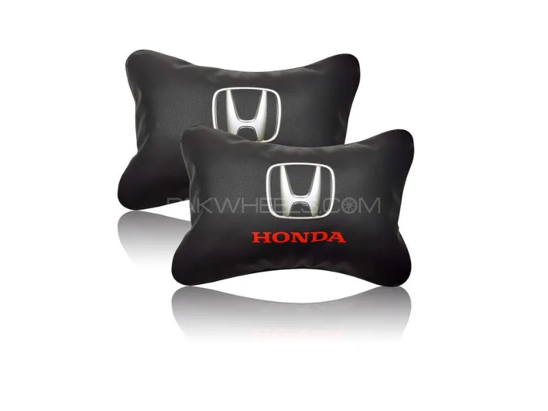 2 PCS Honda Logo Car Neck Headrest Pillow Cushion Image-1