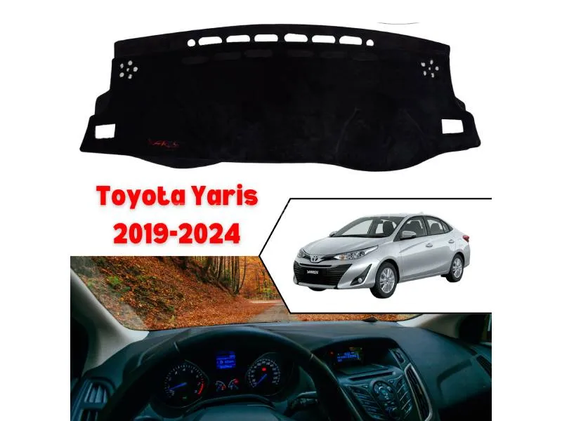 Toyota Yaris 2019–2022 Velvet Dashboard Mat – Custom Fit, UV Protection, Anti-Slip Backing Image-1