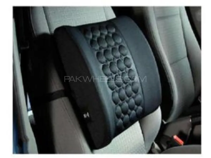 Ultimate Car Back Care Dotted Black Pillow for Pain Relief and Better Posture Image-1