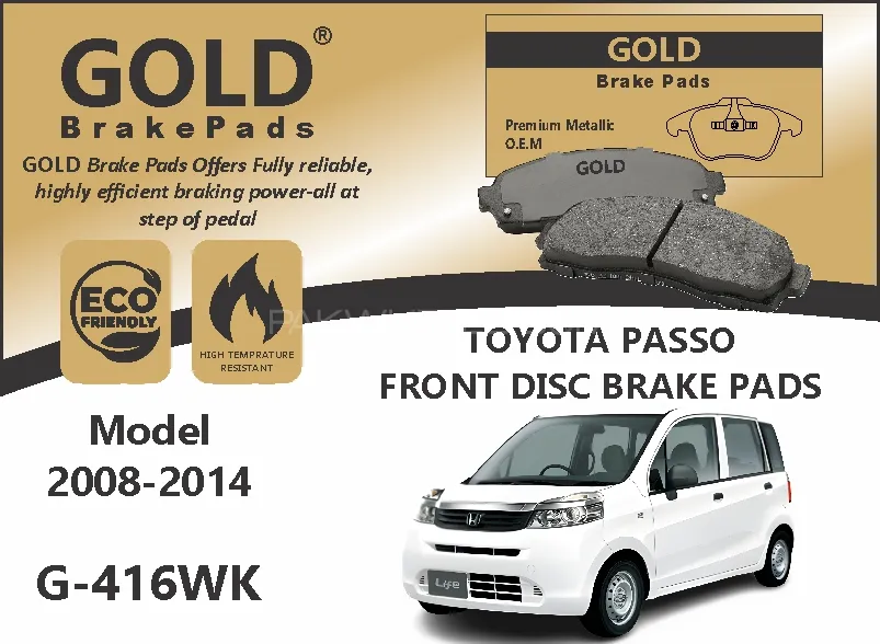 Honda Life Front Premium DIsc Brake Pads G-416wk Image-1