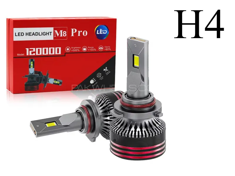 M8 Pro Max H4 120W 6000k 12v 24v Truck Automotive CSP Canbus Car Led Headlight Bulb Image-1