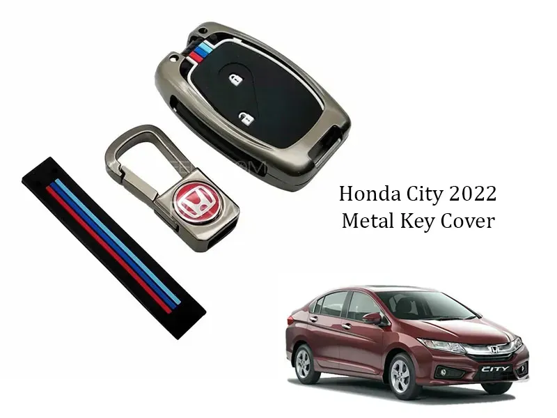 Honda City 2022 Premium Metal Car Key Cover Luxury Zinc Alloy Car Key Case Image-1