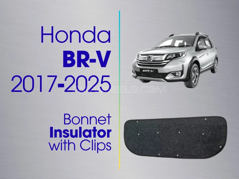Premium Quality Bonnet Insulator with Clips for Honda BR-V Black Color Image-1