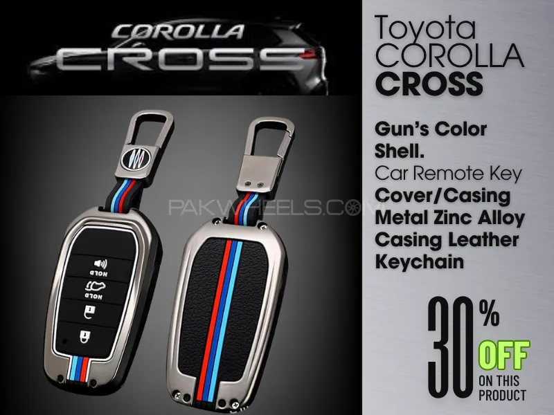 Toyota Corolla Cross Gun’s Color Shell | Car Remote Key Cover | Casing Metal Zinc Alloy Casing | Lea Image-1