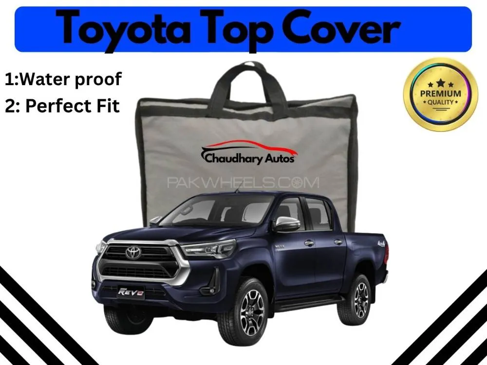 Toyota Revo 2016-2021 Top Cover – Black, Waterproof, Anti-Scratch Parachute Image-1