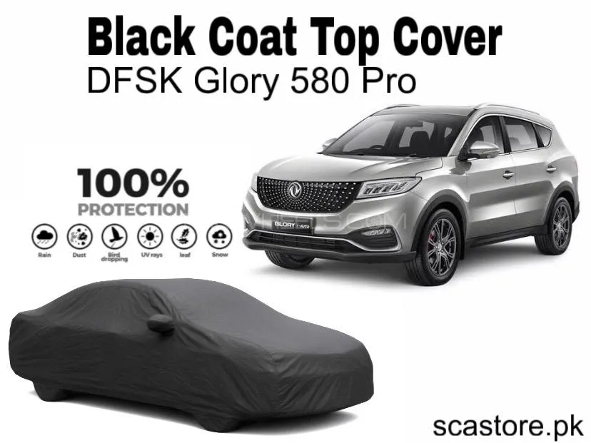 DFSK Glory 580 Pro Black Car Top Cover For Full Body Protection Image-1