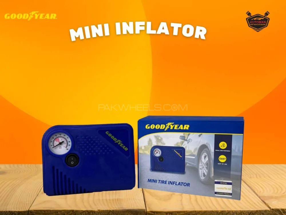 GOODYEAR Car Mini Tire Inflator – Portable Electric Air Pump for Car, Bike Image-1