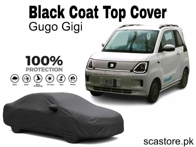 Gugo Gigi Black Car Top Cover for Full Body Protection Image-1
