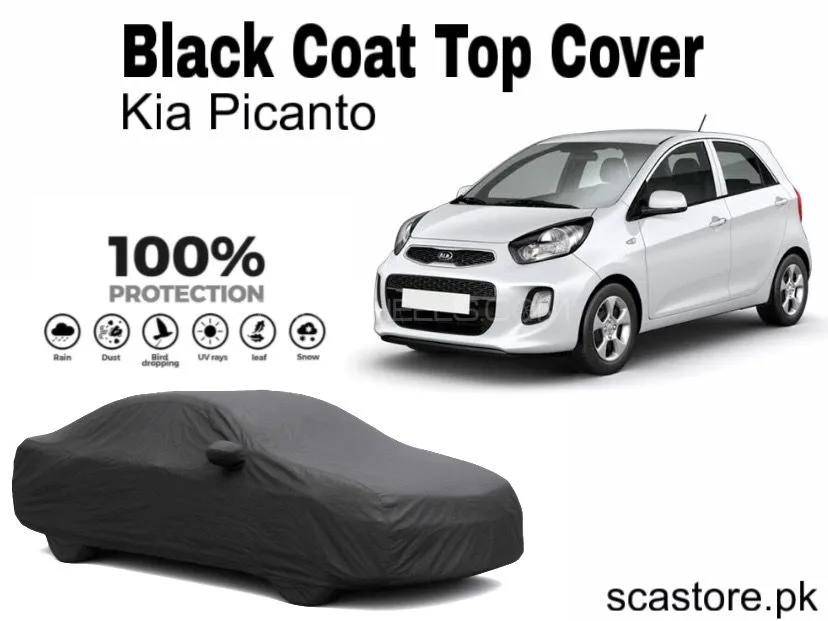 Kia Picanto Black Car Top Cover For Full Body Protection Image-1