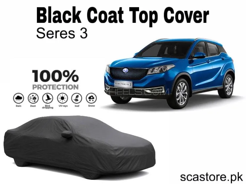 Seres 3 Black Car Top Cover for Full Body Protection" Image-1