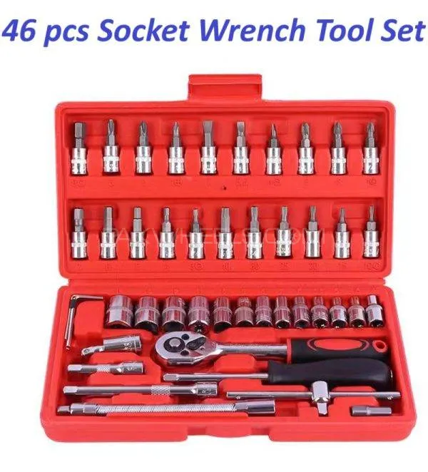 46-piece Professional Socket Wrench Tool Set With Ratchet Ha Image-1