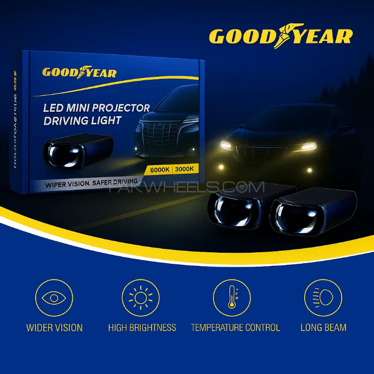 Goodyear Dual Color Fog Killer Mini Projector Driving Lights 2Pcs Image-1