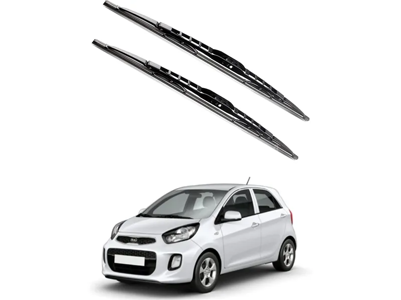 Kia Picanto Wiper Blade Metal type Pair Soft Rubber Image-1