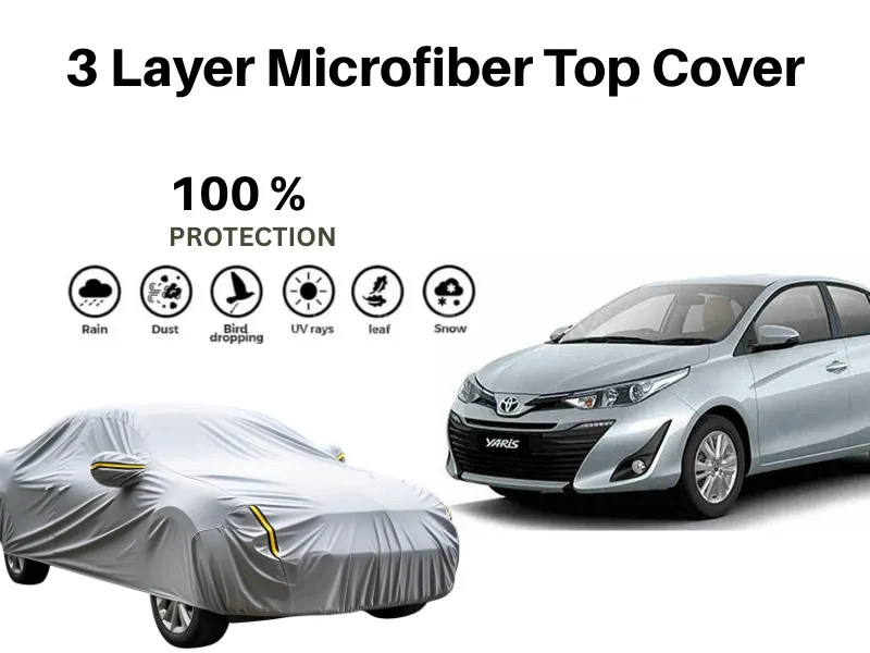 Premium Car Top Cover for Toyota Yaris 2020-2025 – Microfiber Edition Image-1
