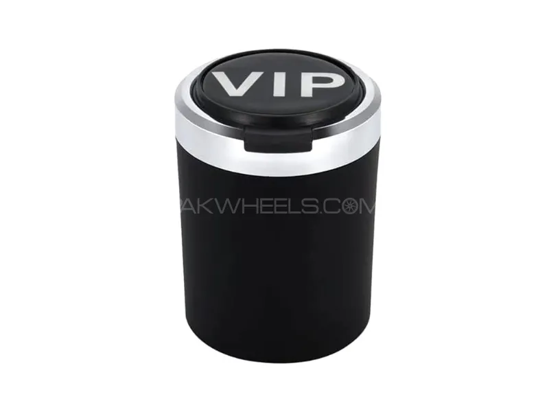 Car Ashtray Cup with Lid – Anti-Odor Stainless Steel, LED Light, One-Click Open Image-1