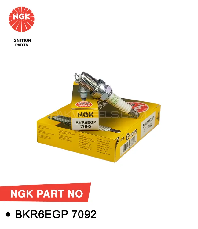 NGK Spark Plug Toyota VITZ, 1SZ, 1000cc, 1999-2005, (BKR6EGP) (Thailand-Single Pc) Image-1