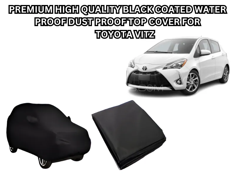 Premium High-Quality Combo Pack: Black Coated Top Cover, Non-Slip Dashboard Mat for Toyota New Vitz  Image-1